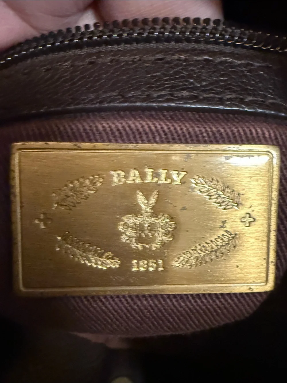 Bally Dark Brown Leather Shoulder Bag with Gold Chain Accent - Picture 9 of 11